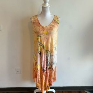 Charlie Paige Women’s Sleeveless Tie Dye Asymmetrical Midi Dress New With Tags